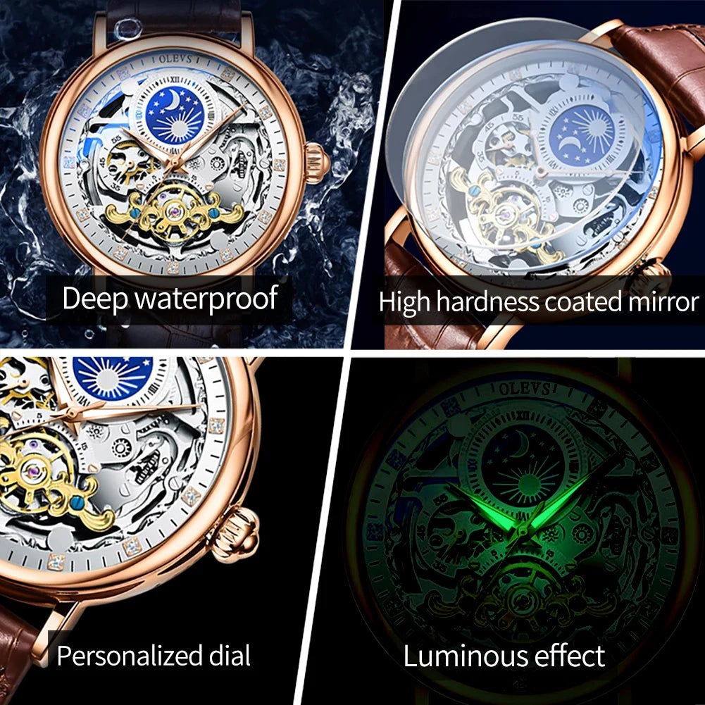 Montre OLEVS Skeleton automatique