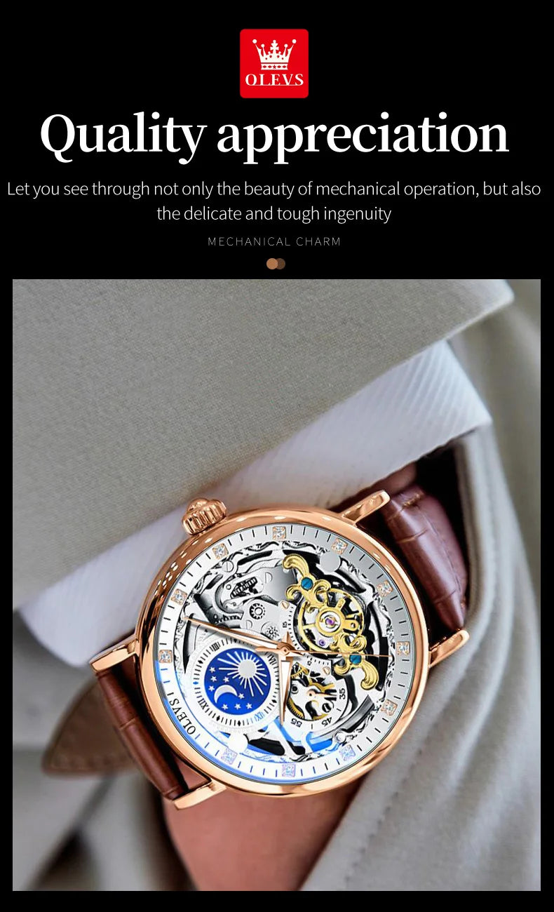 Montre OLEVS Skeleton automatique