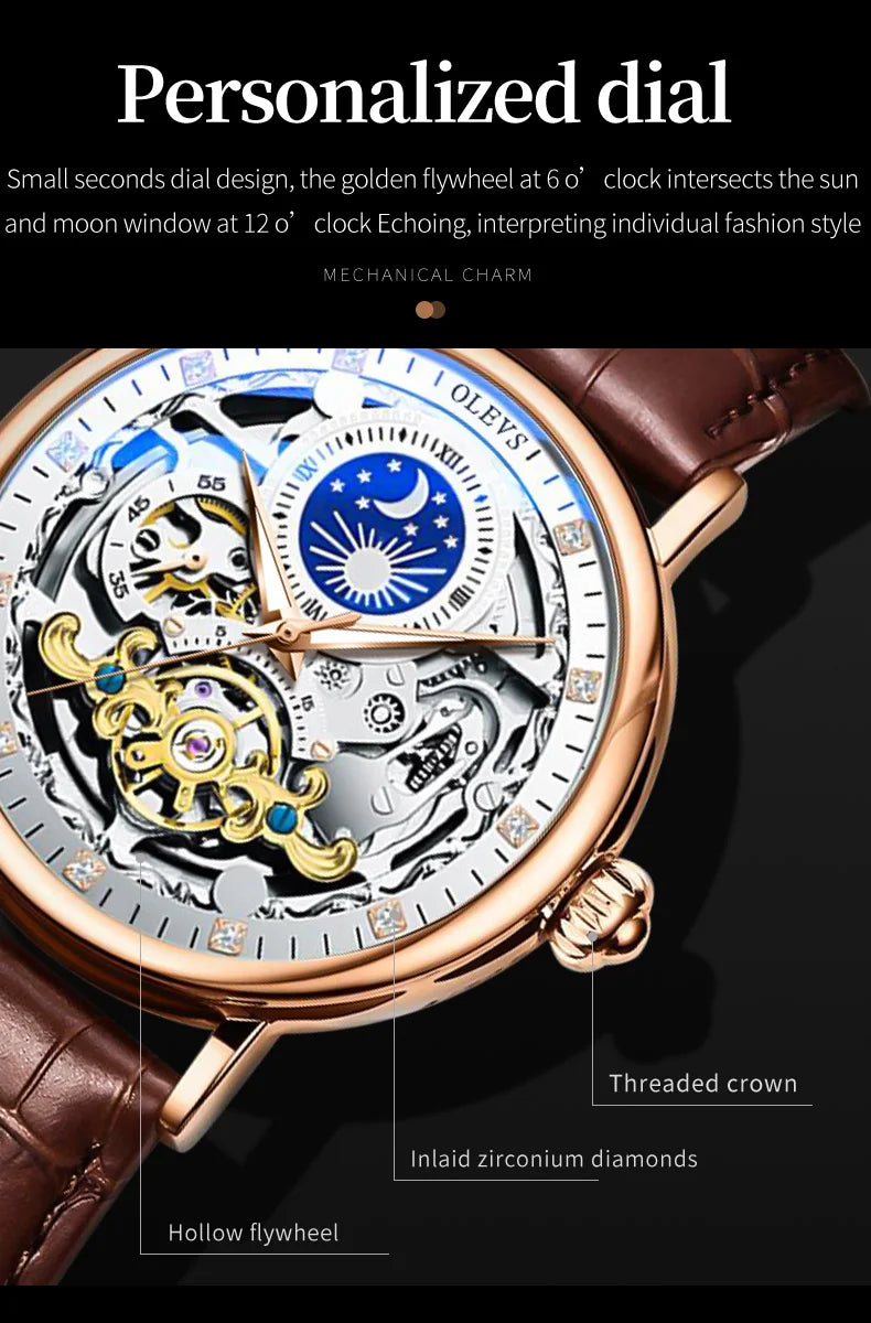Montre OLEVS Skeleton automatique