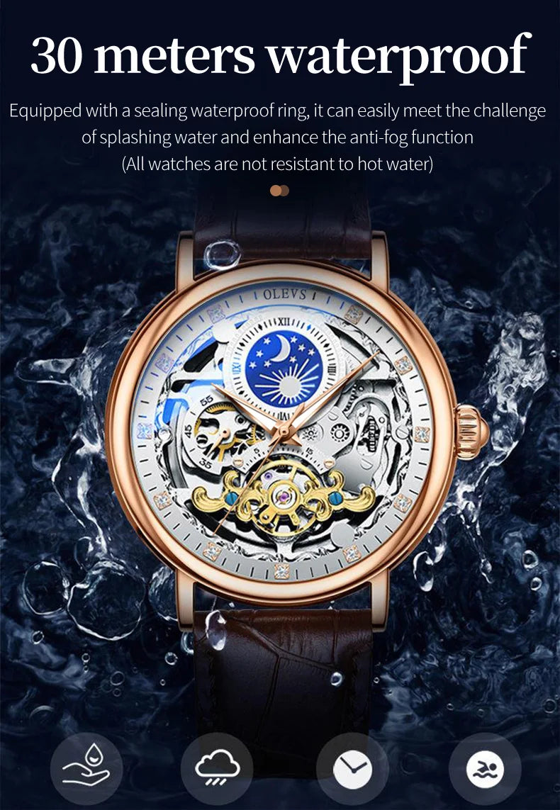 Montre OLEVS Skeleton automatique