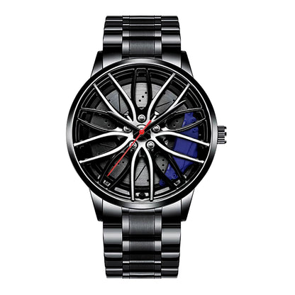 Cool and Cool Fashion Stainless Steel Men'S Quartz Wristwatch Dial Sport Car Rim Wheel Hub Watch Business Luxury Wrist Watches